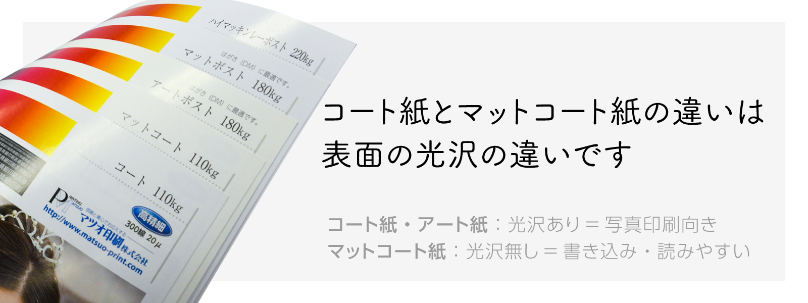 コート紙とマットコート紙の違い