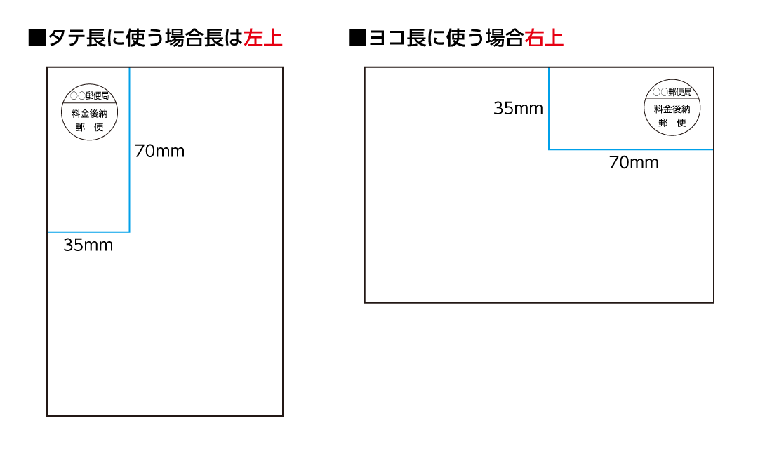 料金後納マークの印刷位置