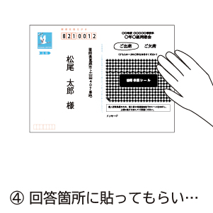 個人情報保護シールを回答箇所に貼り付ける