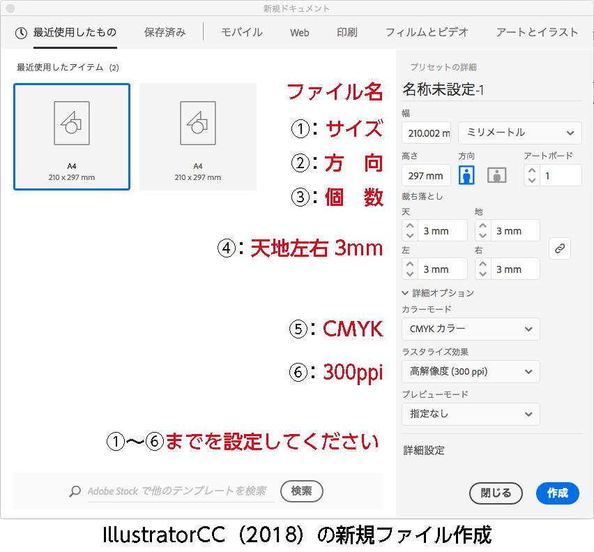 新規ドキュメント作成