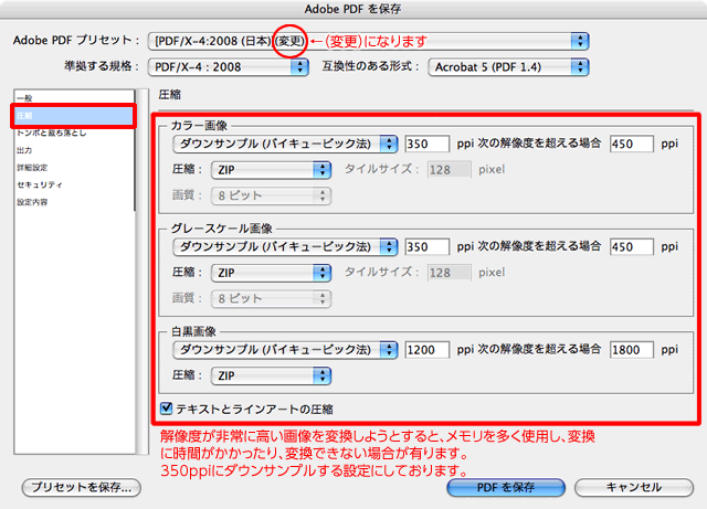 圧縮設定